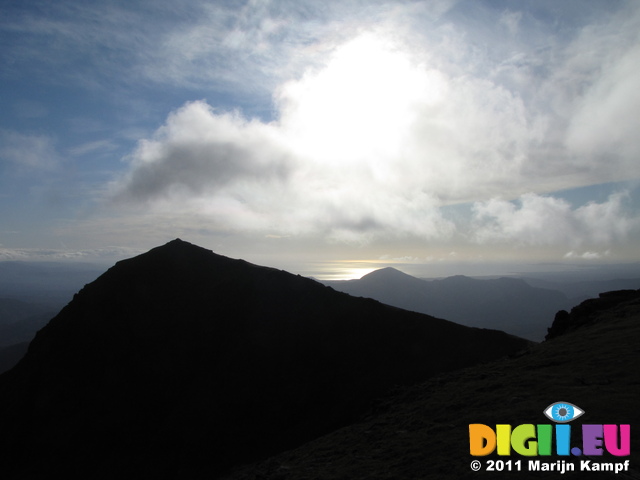 SX20618 Silhouette of Snowdon from Crib-Goch